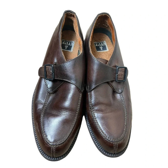 FRYE Frasier Monk Strap Brown Leather Oxford Loafers Men’s 11 main image 4